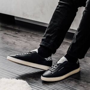 CLAE X Safari collection Bradley Black Leather leopard sneakers size 8